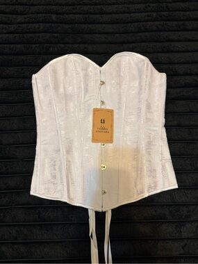White Strapless Bustier Corset Top